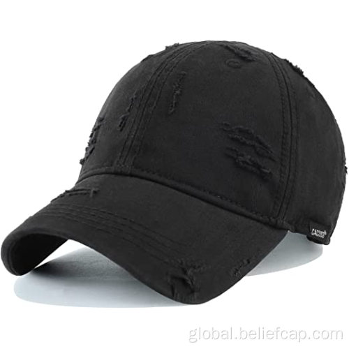 Black Baseball Cap Curved Brim Basketball Caps Supplier